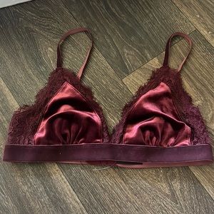 Velour Bralette with Lace